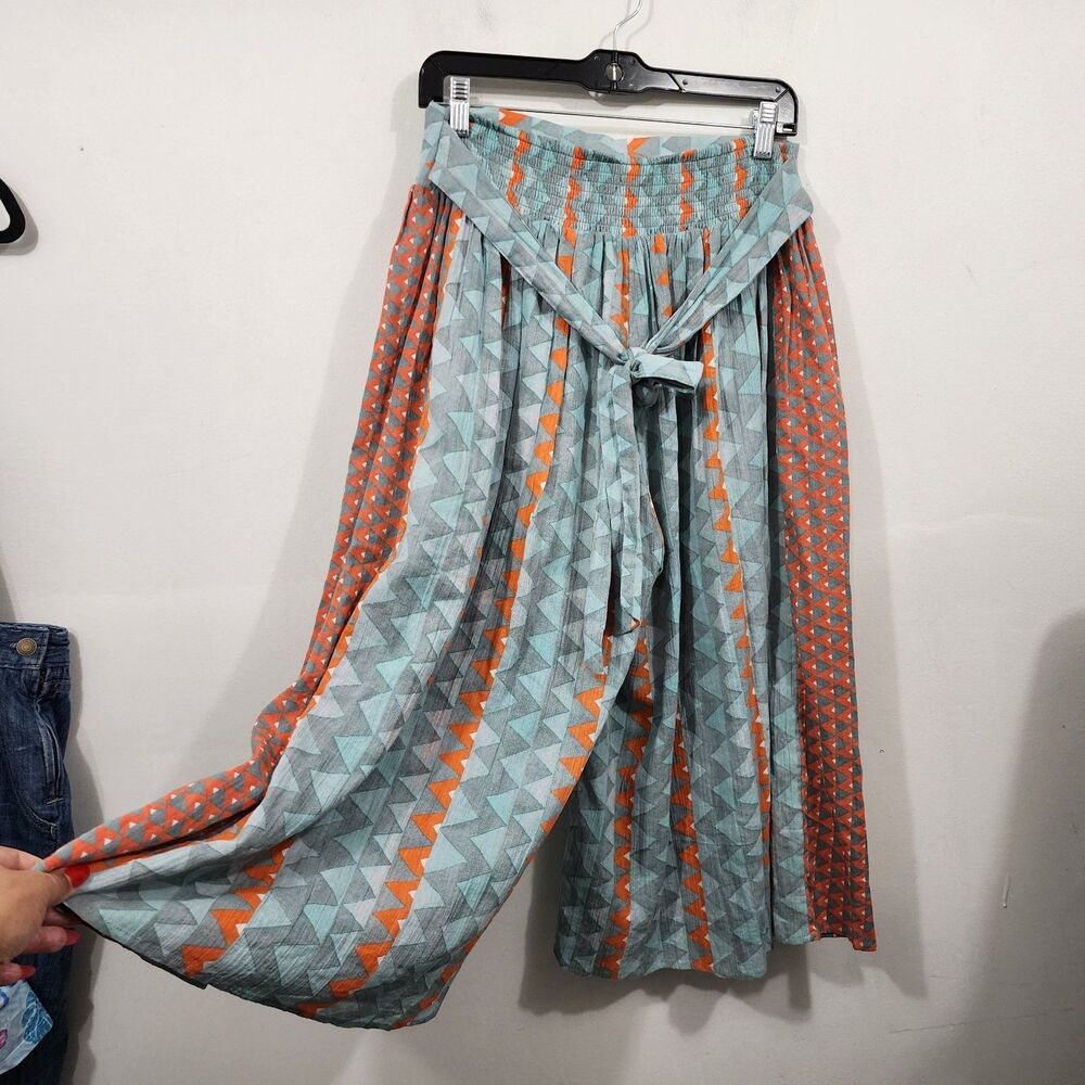 Anthropologie Feather Bone Demetria wide-leg palazzo pants Geo Print Womens S - Picture 10 of 14